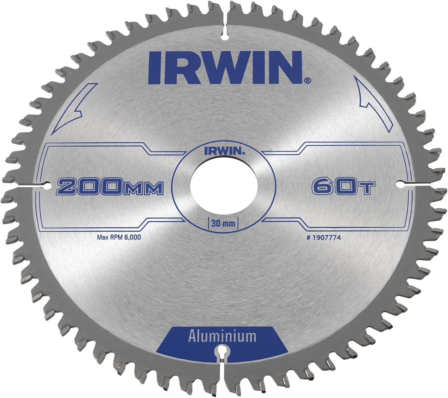 Диск по алюмінію TCG для циркулярних пилок Ø200x30 мм 60T, Irwin 1907774