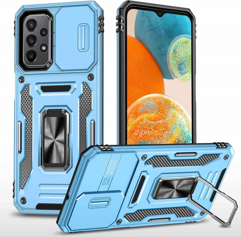 Ударостійкий чохол Camshield Army Ring для Samsung Galaxy A13 4G / A04s Блакитний / Light Blue