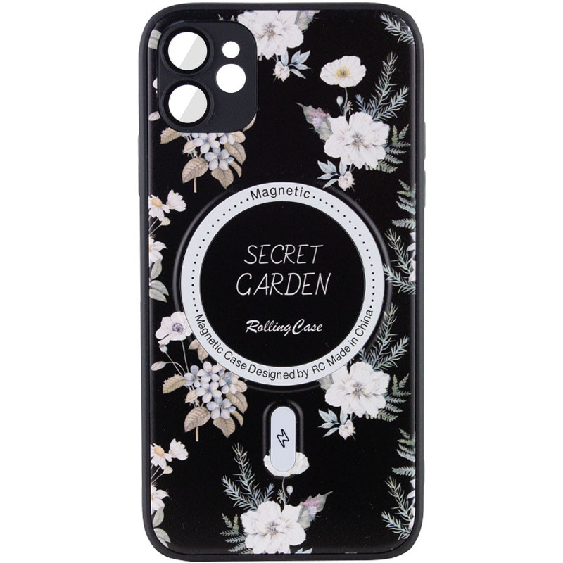 TPU+PC чохол Secret Garden with Magnetic Fit для Apple iPhone 12 (6.1") Black