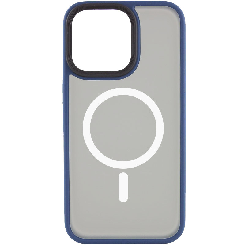 TPU+PC чохол Metal Buttons with Magnetic Fit для Apple iPhone 12 Pro / 12 (6.1") Синій / Navy Blue