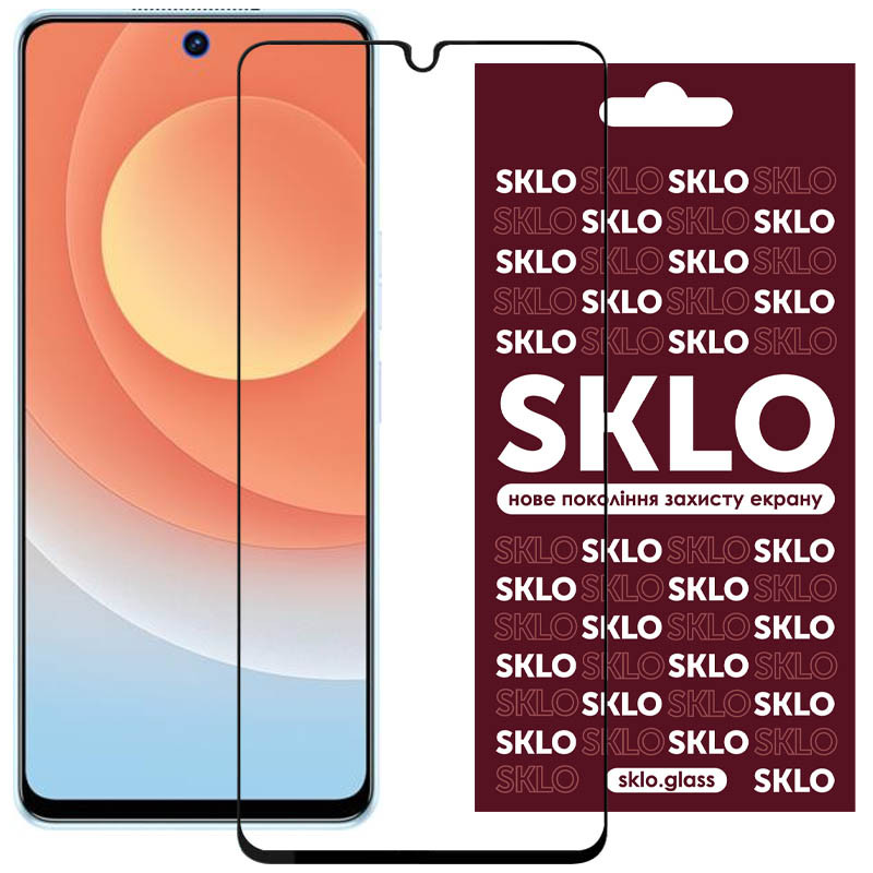 Захисне скло SKLO 3D для TECNO POP 5 Чорний
