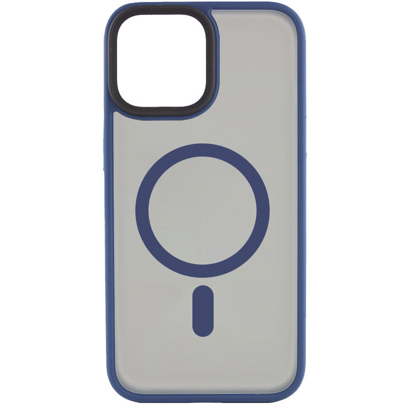 TPU+PC чохол Metal Buttons with Magnetic Fit для Apple iPhone 15 (6.1") Синій / Navy Blue
