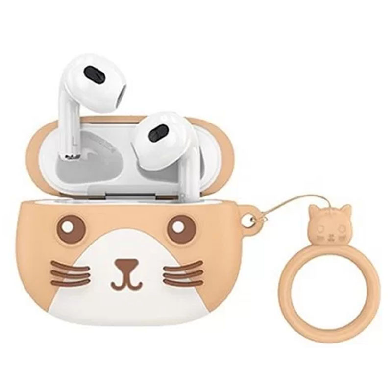 Бездротові TWS навушники Hoco EW46 Cat Face Case Khaki Cat