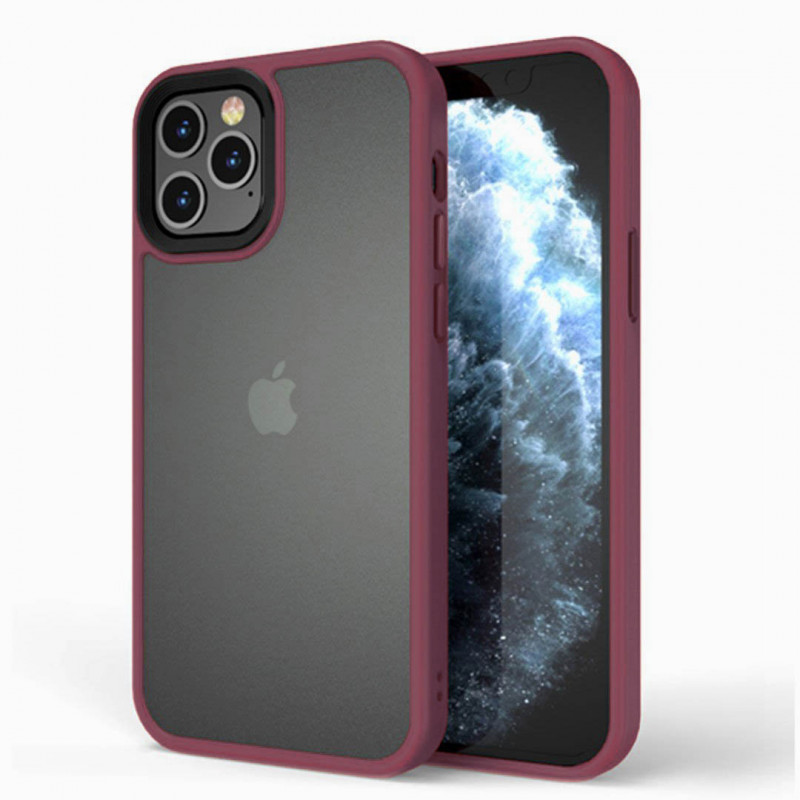 TPU+PC чохол Metal Buttons для Apple iPhone 13 Pro Max (6.7") Бордовий / Wine Red
