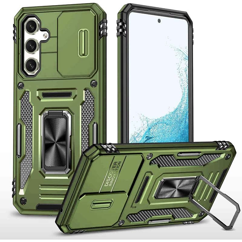 Ударостійкий чохол Camshield Army Ring для Samsung Galaxy S23 Оливковий / Army Green