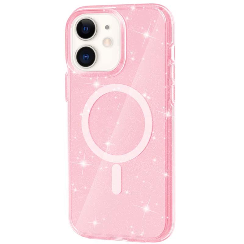 Чохол TPU Galaxy Sparkle Magnetic Fit для Apple iPhone 11 (6.1") Pink+Glitter