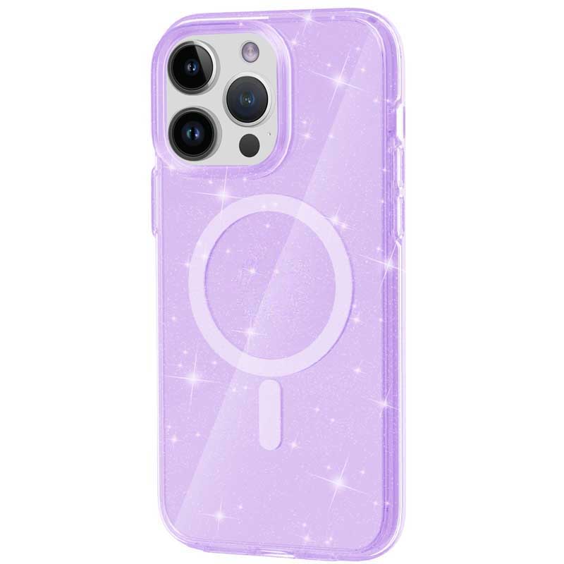 Чохол TPU Galaxy Sparkle Magnetic Fit для Apple iPhone 13 Pro (6.1") Purple+Glitter
