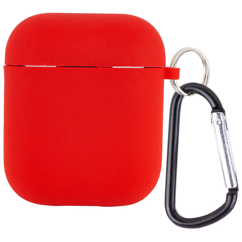 Силіконовий футляр з мікрофіброю для навушників Airpods 1/2 Червоний / Red
