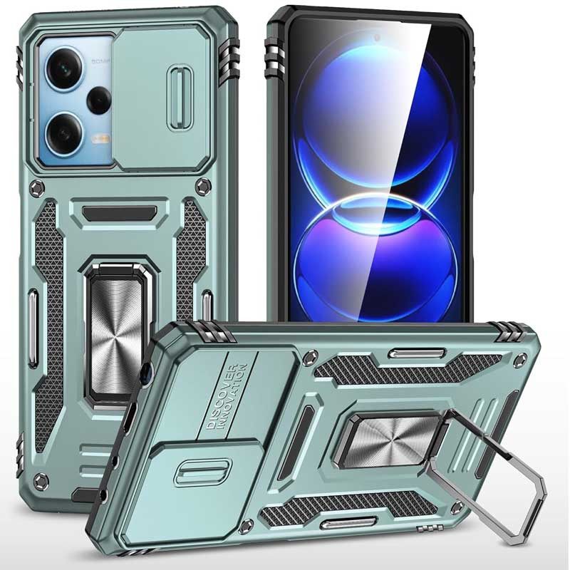 Ударостійкий чохол Camshield Army Ring для Xiaomi Redmi 12 / Poco M6 Pro 5G Зелений / Light Green