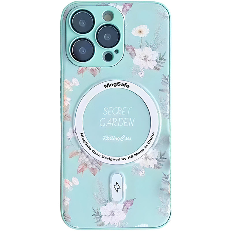 TPU+PC чохол Secret Garden with Magnetic Fit для Apple iPhone 14 Pro Max (6.7") Mint
