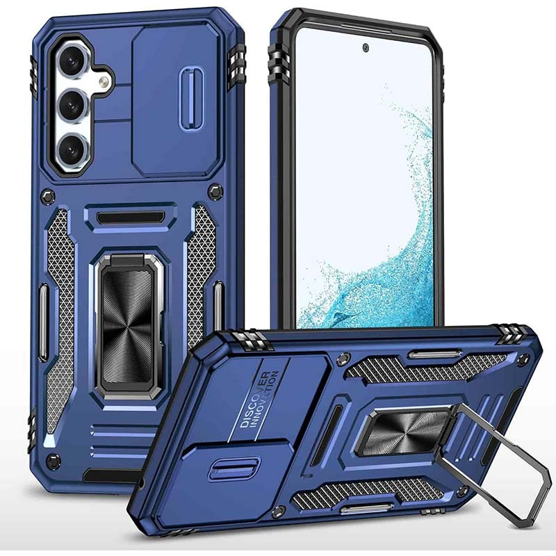 Ударостійкий чохол Camshield Army Ring для Samsung Galaxy S23+ Синій / Navy