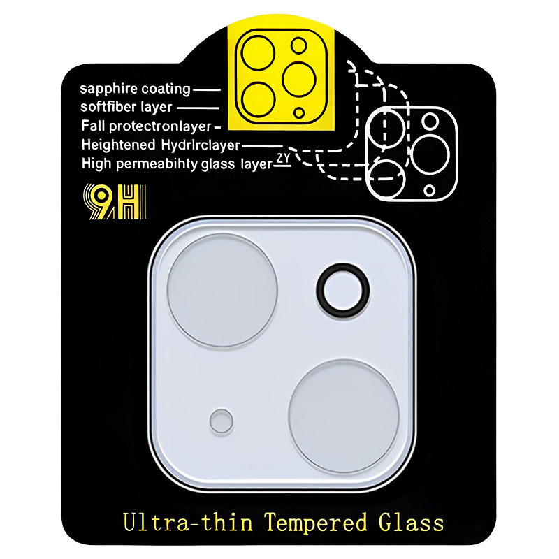 Захисне скло на камеру Full Block (тех.пак) для Apple iPhone 13 mini (5.4") / 13 (6.1") Прозорий