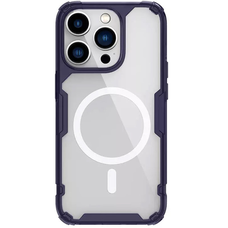 TPU чохол Nillkin Nature Pro Magnetic для Apple iPhone 14 Pro (6.1") Темно-фіолетовий (прозорий)