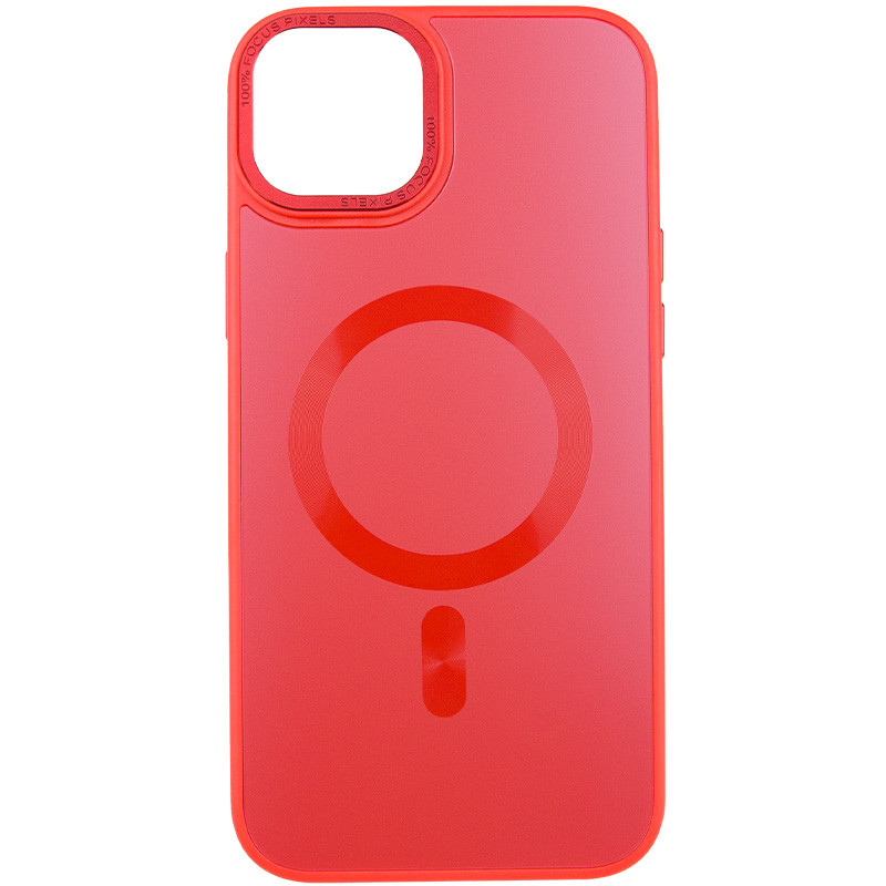 Чохол TPU+Glass Sapphire Midnight Open Camera with MagSafe для Apple iPhone 15 (6.1") Червоний / Red