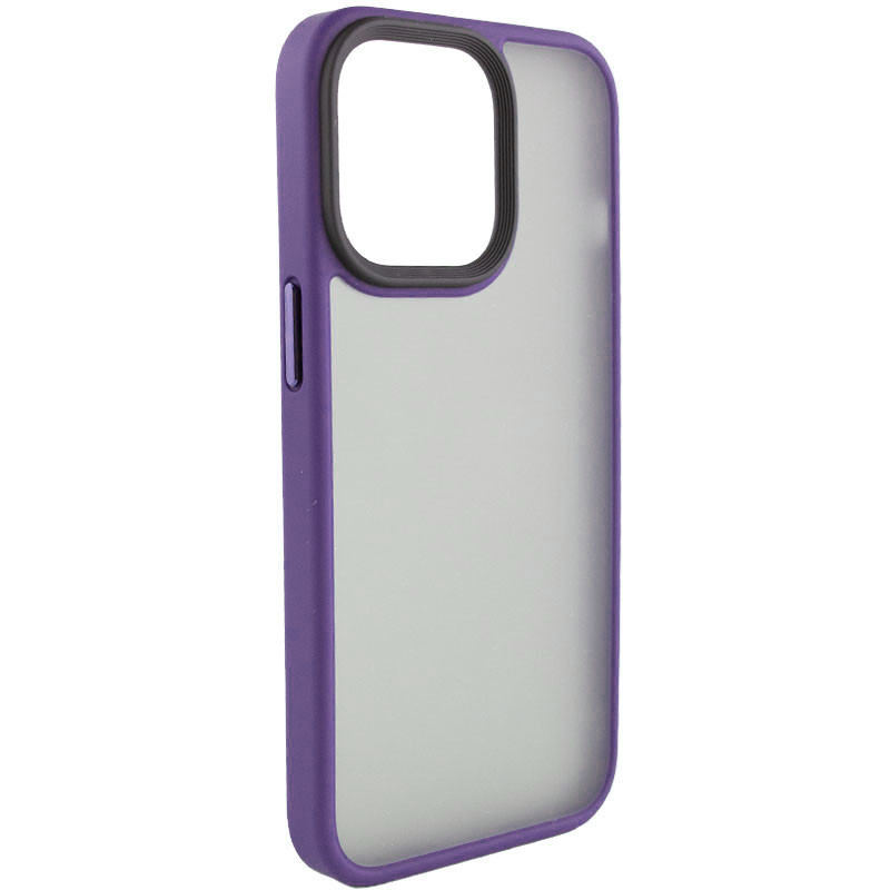 TPU+PC чохол Metal Buttons для Apple iPhone 12 Pro / 12 (6.1") Темно-фіолетовий / Dark Purple