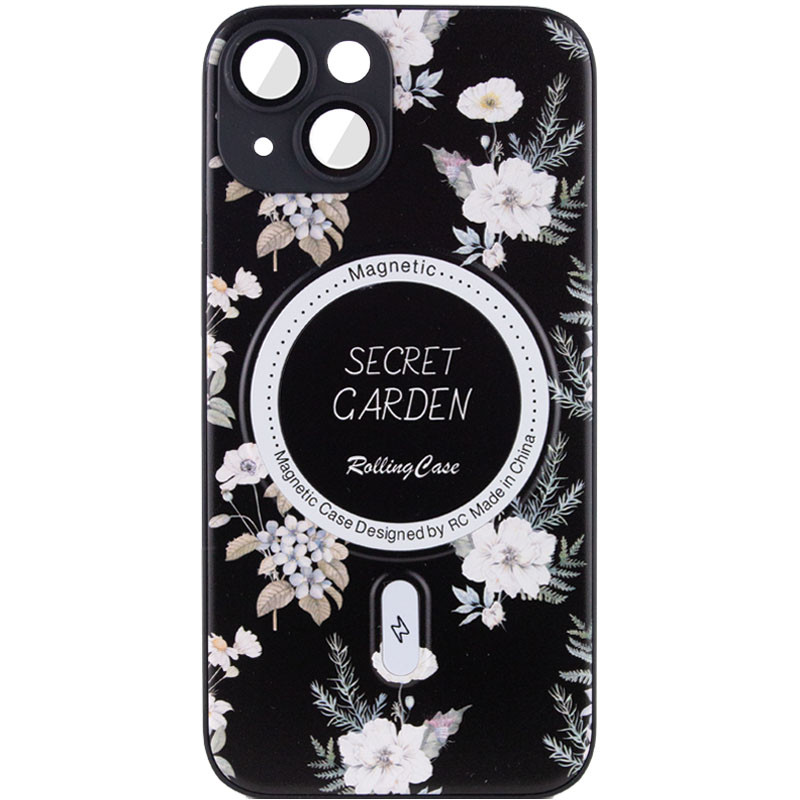 TPU+PC чохол Secret Garden with Magnetic Fit для Apple iPhone 15 (6.1") Black