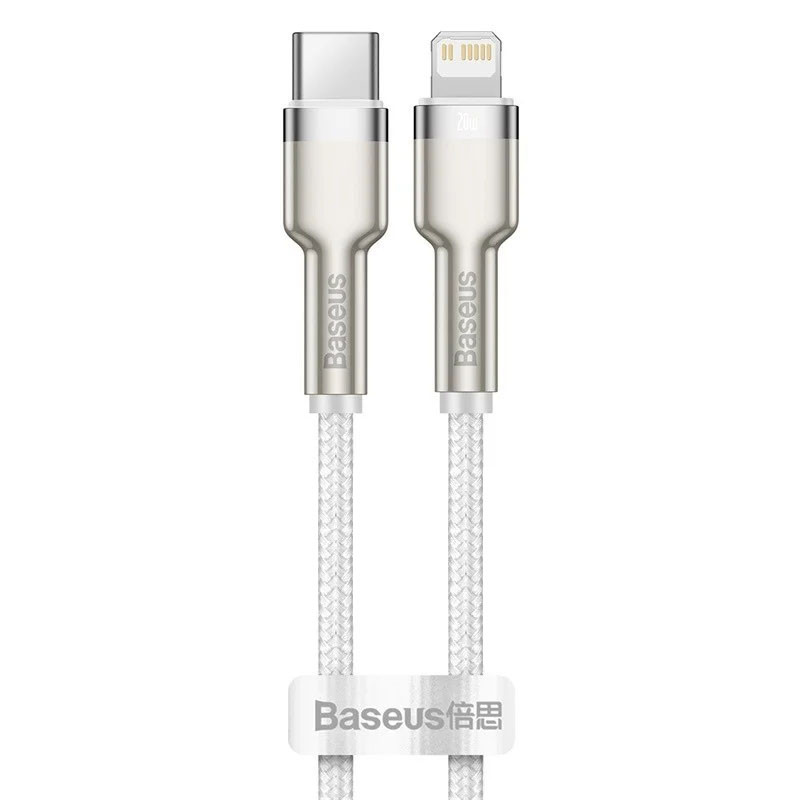 Дата кабель Baseus Cafule Metal Type-C to Lightning PD20W (1m) (CATLJK-A) Білий