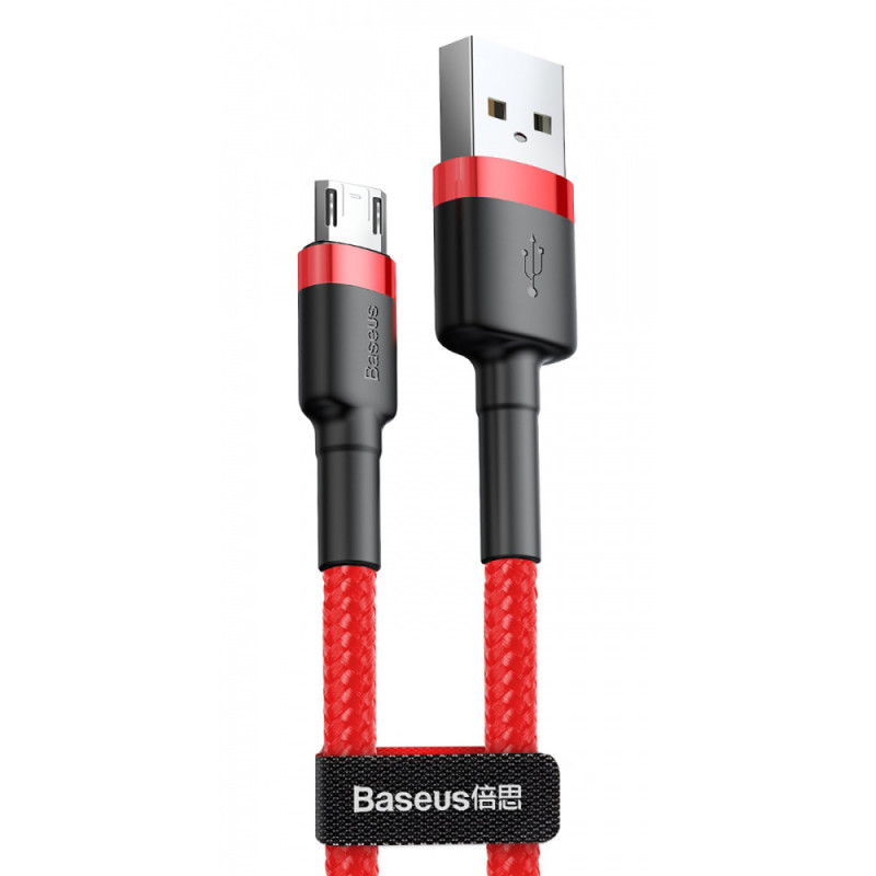 Дата кабель Baseus Cafule USB to MicroUSB Cable 2.4A (1m) (CAMKLF-B) Червоний