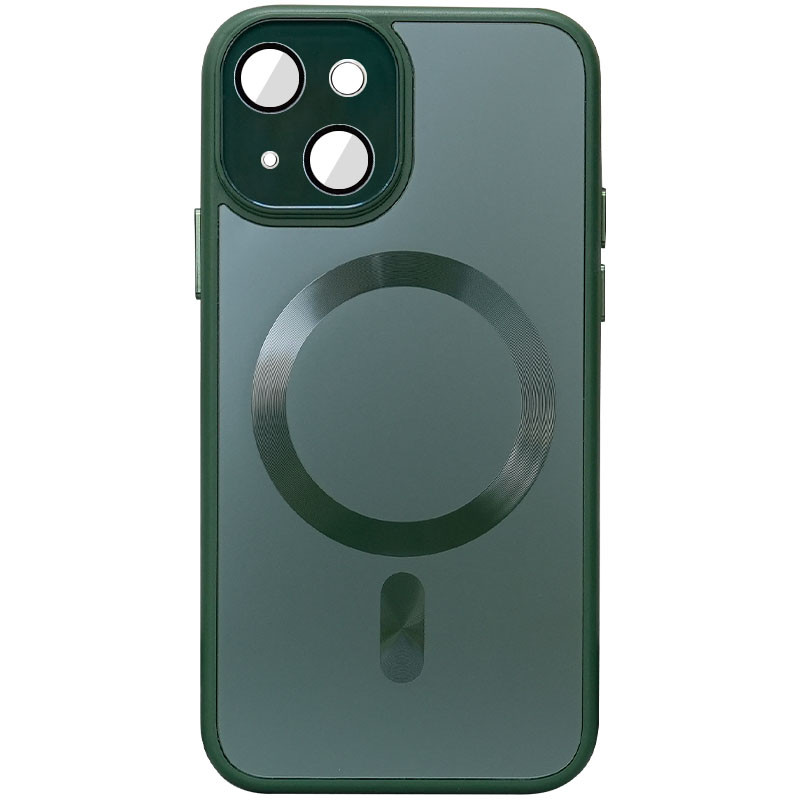 Чохол TPU+Glass Sapphire Midnight with Magnetic Fit для Apple iPhone 15 (6.1") Зелений / Forest green