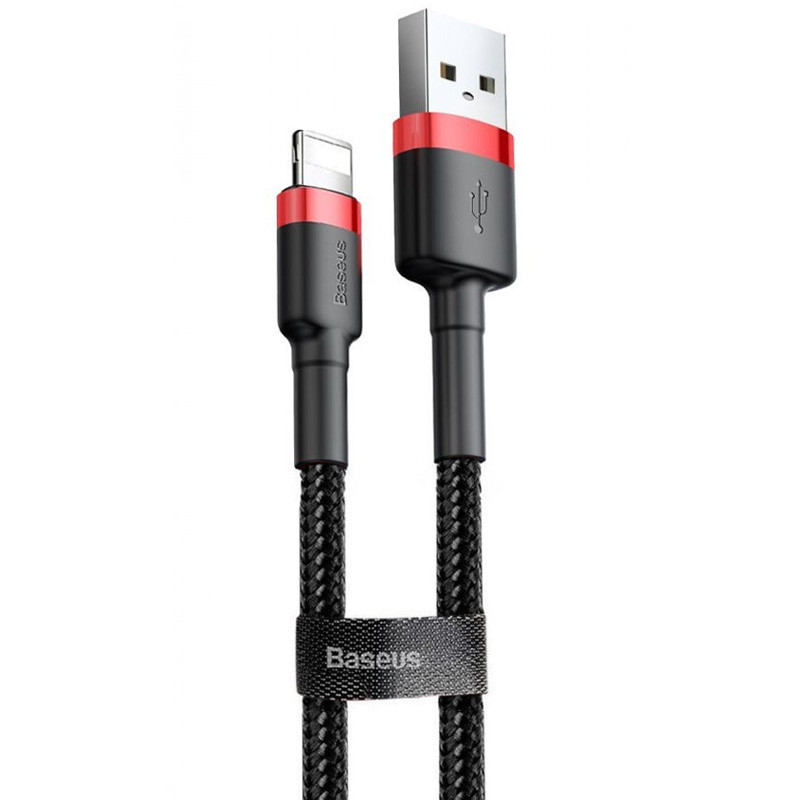Дата кабель Baseus Cafule USB to Lightning 2.4A (1m) (CALKLF-B) Червоний / Чорний