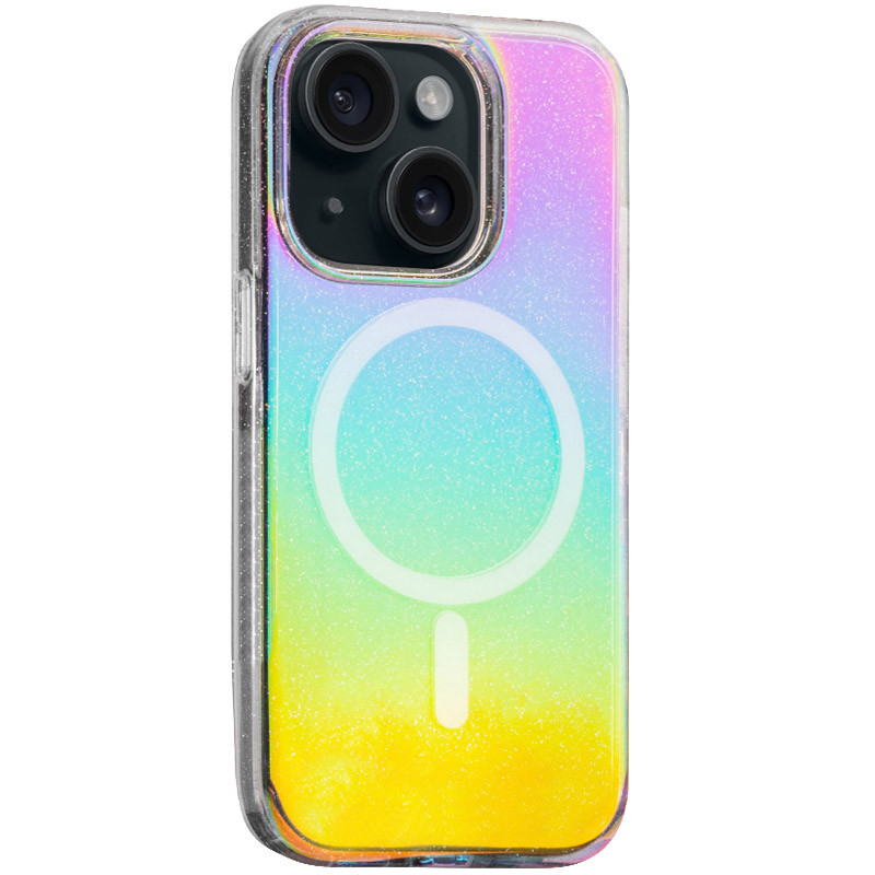 Чохол TPU Galaxy Sparkle Magnetic Fit для Apple iPhone 15 (6.1") Chroma+Glitter