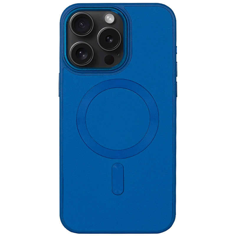 Шкіряний чохол Bonbon Leather Metal Style with MagSafe для Apple iPhone 13 Pro (6.1") Синій / Indigo