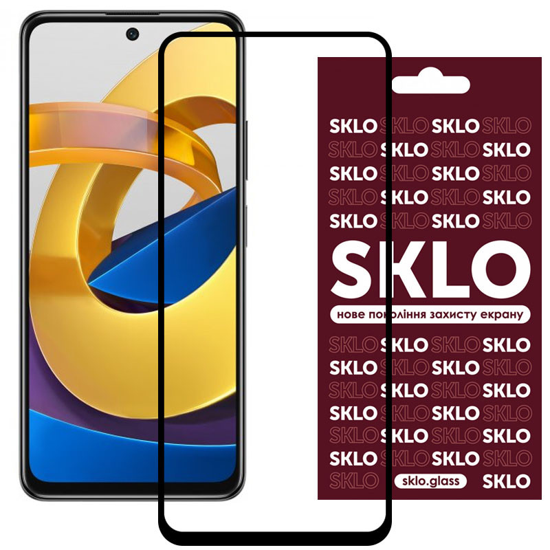 Захисне скло SKLO 3D для Xiaomi Poco M4 Pro 4G Чорний