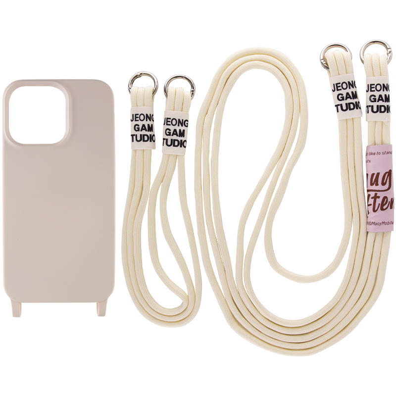 Чохол TPU two straps California для Apple iPhone 13 Pro Max (6.7") Бежевий / Antique White