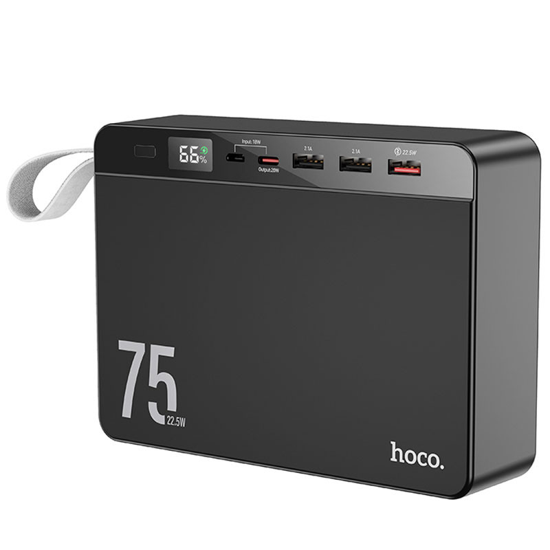 Портативний ЗП Power Bank Hoco J94 Overlord 22.5W 75000 mAh Чорний