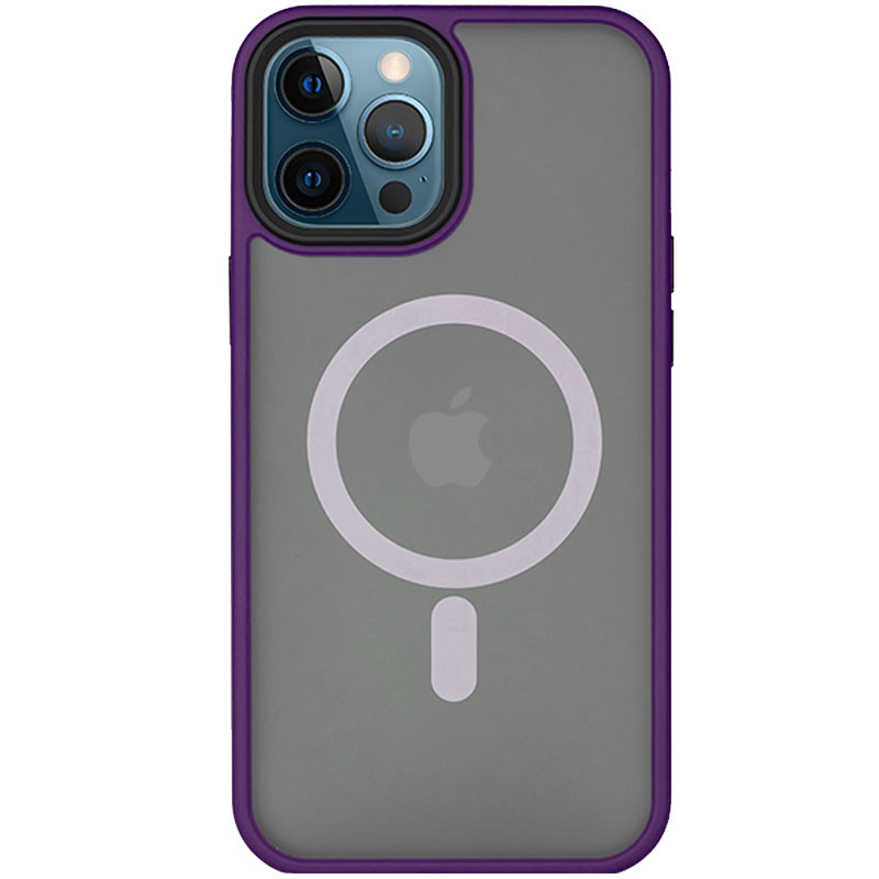 TPU+PC чохол Metal Buttons with Magnetic Fit для Apple iPhone 14 Pro Max (6.7") Темно-фіолетовий / Dark Purple