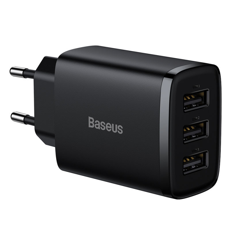 МЗП Baseus Compact 17W (3USB-A) (CCXJ02) Чорний