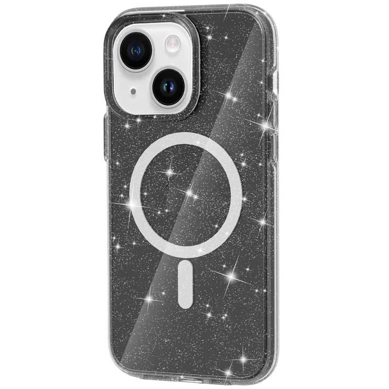 Чохол TPU Galaxy Sparkle Magnetic Fit для Apple iPhone 15 (6.1") Black+Glitter