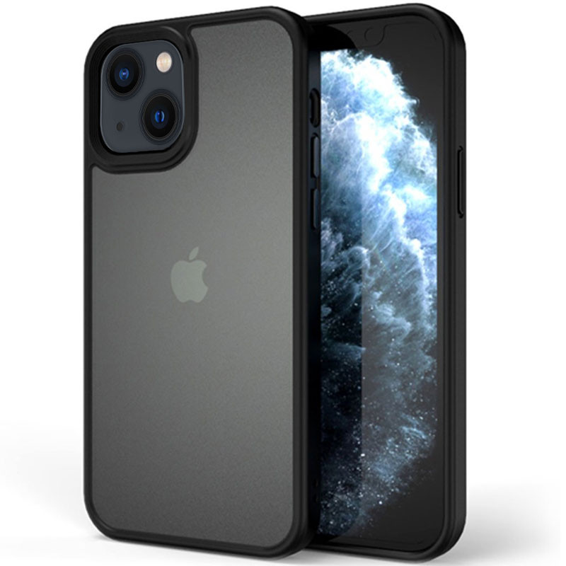 TPU+PC чохол Metal Buttons для Apple iPhone 13 / 14 (6.1") Чорний / Black