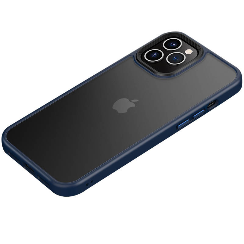 TPU+PC чохол Metal Buttons для Apple iPhone 11 Pro Max (6.5") Синій / Navy Blue