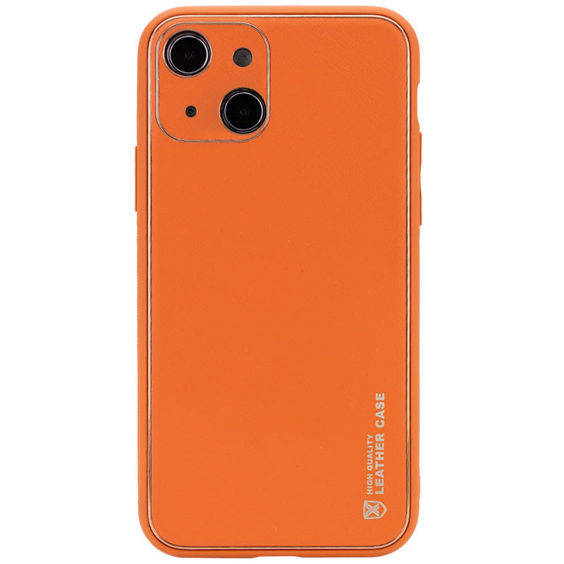 Шкіряний чохол Xshield для Apple iPhone 14 (6.1") Помаранчевий / Apricot