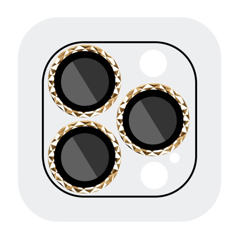 Захисне скло Metal Shine на камеру (у упак.) для Apple iPhone 15 Pro (6.1") / 15 Pro Max (6.7") Золотий / Gold