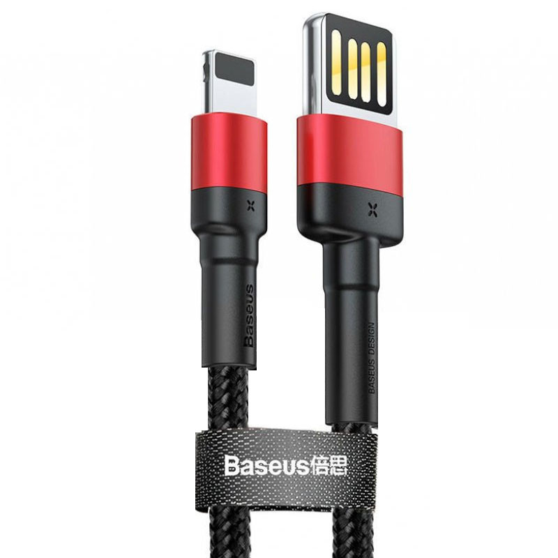 Дата кабель Baseus Cafule USB to Lightning Special Edition 2.4A (1m) (CALKLF-G) Чорний / Червоний