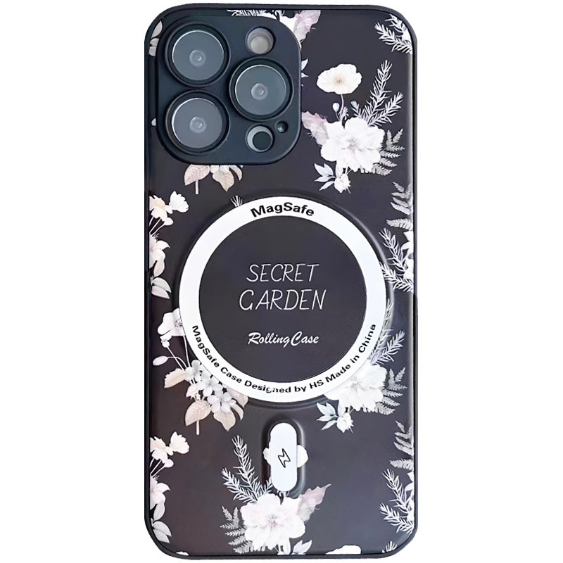 TPU+PC чохол Secret Garden with Magnetic Fit для Apple iPhone 15 Pro Max (6.7") Black