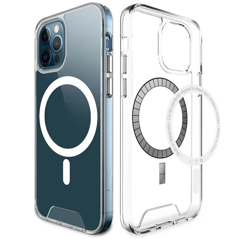 Чохол TPU Space Case with Magnetic Fit для Apple iPhone 15 Pro (6.1") Прозорий