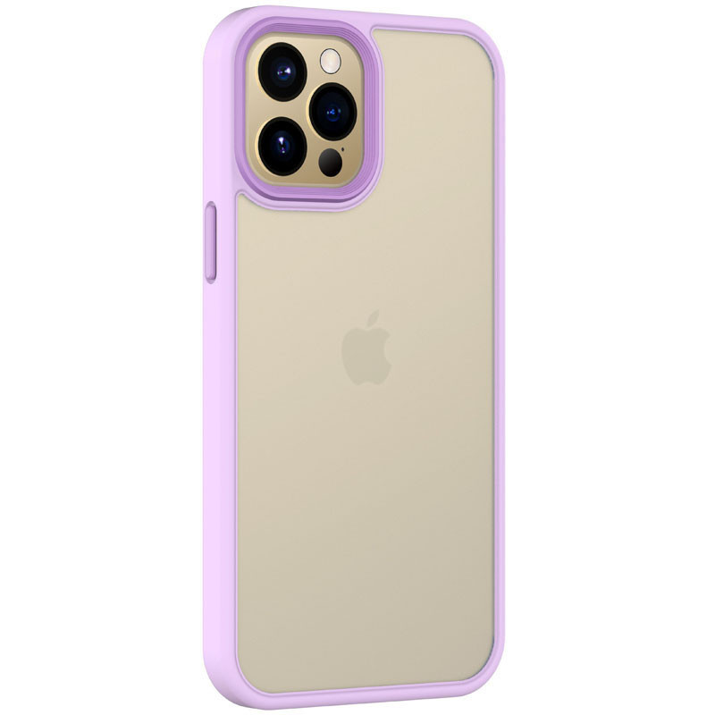 TPU+PC чохол Metal Buttons для Apple iPhone 12 Pro Max (6.7") Бузковий / Light Purple