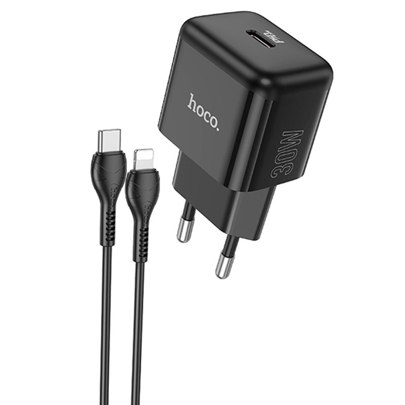МЗП Hoco N32 Glory PD30W (1USB-C) + кабельType-C to Lightning Black