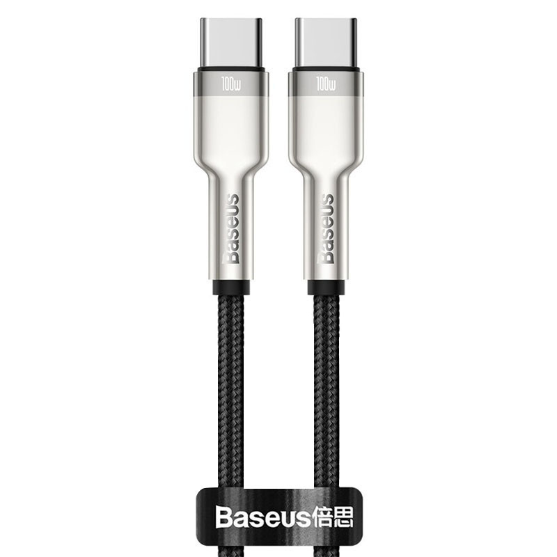 Дата кабель Baseus Cafule Metal Type-C to Type-C 100W (1m) (CATJK-C) Чорний