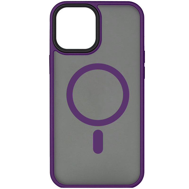 TPU+PC чохол Metal Buttons with Magnetic Fit для Apple iPhone 15 Plus (6.7") Темно-фіолетовий / Dark Purple