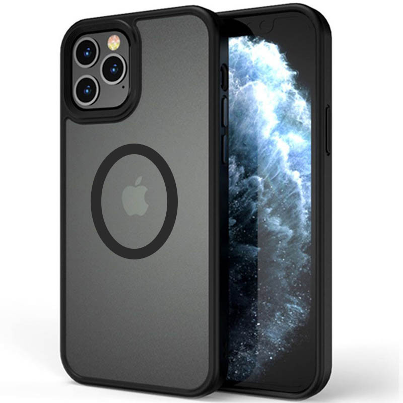 TPU+PC чохол Metal Buttons with Magnetic Fit для Apple iPhone 13 Pro Max (6.7") Чорний / Black