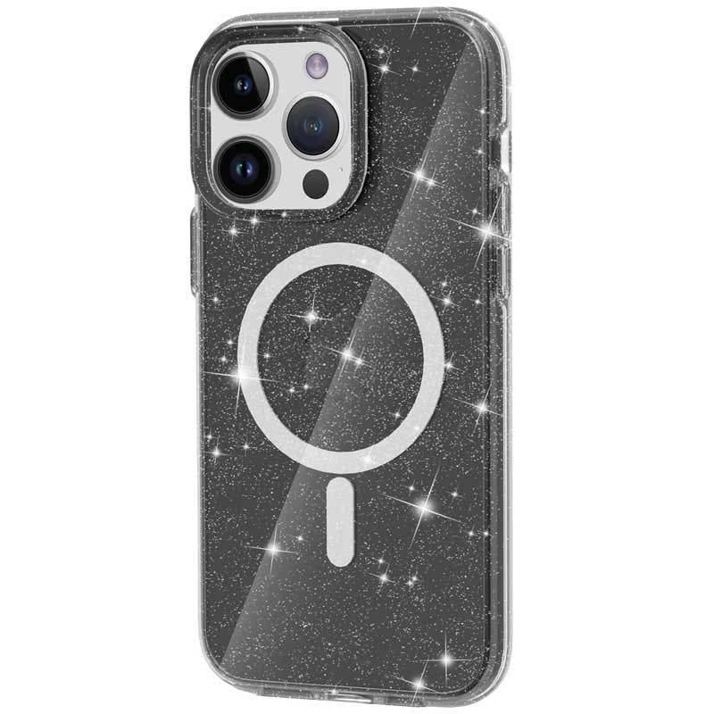 Чохол TPU Galaxy Sparkle Magnetic Fit для Apple iPhone 14 Pro (6.1") Black+Glitter