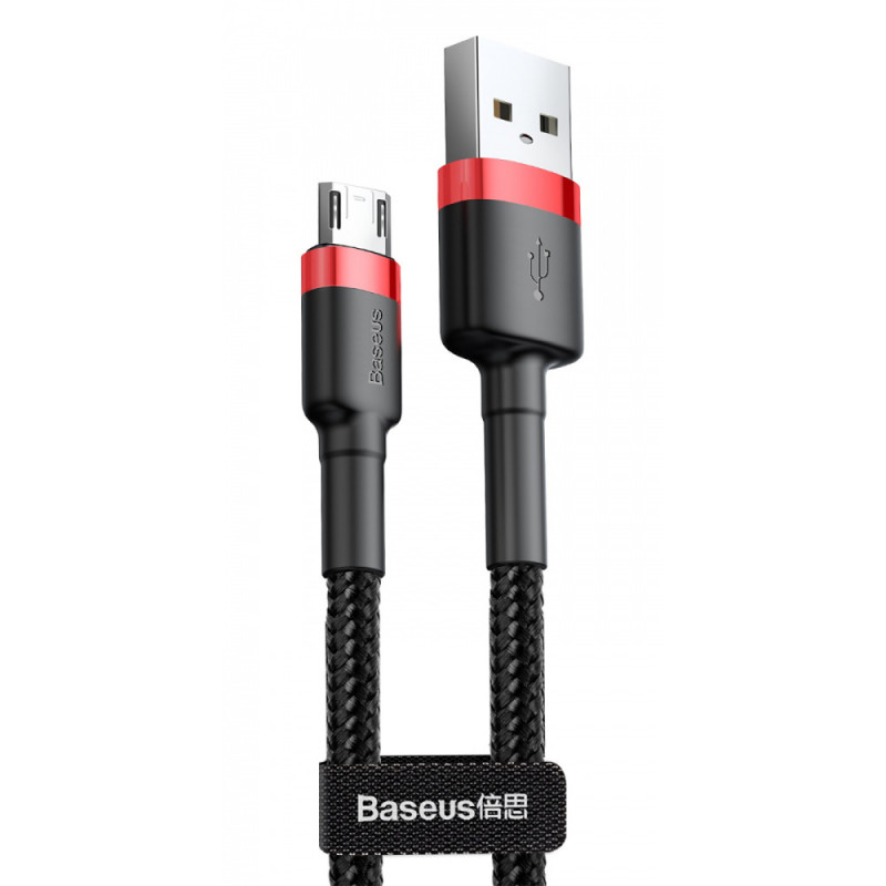 Дата кабель Baseus Cafule USB to MicroUSB Cable 1.5A (2m) (CAMKLF-C) Червоний / Чорний