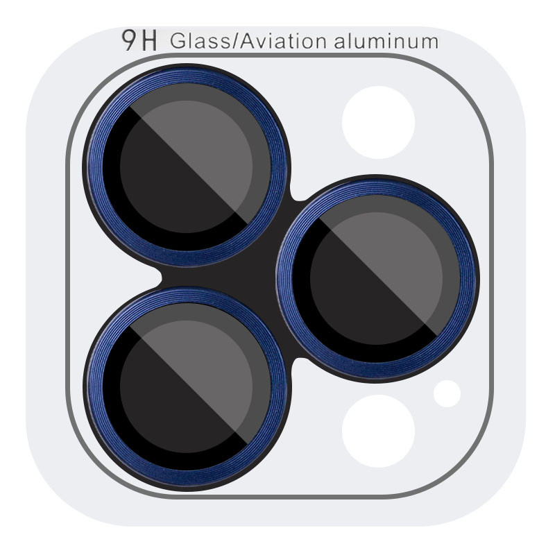 Захисне скло Metal Classic на камеру (у упак.) для Apple iPhone 15 Pro (6.1") / 15 Pro Max (6.7") Синій / Dark Blue